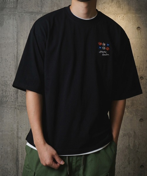 merc london（メルクロンドン）の「merc london 2タイプデザイン エンブロイダリー ハーフスリーブTシャツ（Tシャツ/カットソー・メンズ・ブラック/ホワイト/ホワイト系その他/杢グレー/ブラック系その他/ネイビー系・MEDIUM/LARGE）」の4枚目の写真