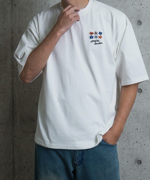 merc london（メルクロンドン）の「merc london 2タイプデザイン エンブロイダリー ハーフスリーブTシャツ（Tシャツ/カットソー・メンズ・ブラック/ホワイト/ホワイト系その他/杢グレー/ブラック系その他/ネイビー系・MEDIUM/LARGE）」の9枚目の写真