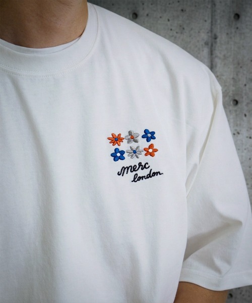 merc london（メルクロンドン）の「merc london 2タイプデザイン エンブロイダリー ハーフスリーブTシャツ（Tシャツ/カットソー・メンズ・ブラック/ホワイト/ホワイト系その他/杢グレー/ブラック系その他/ネイビー系・MEDIUM/LARGE）」の8枚目の写真
