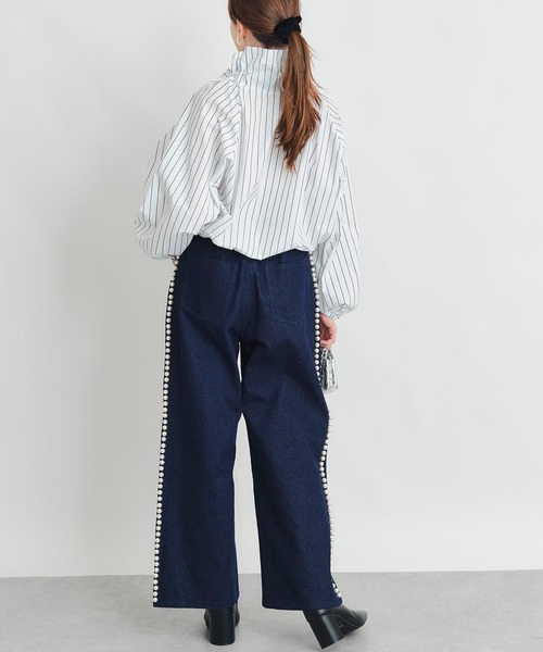 PICCIN(ピッチン)の「ピンストライプザビエルブラウス(シャツ/ブラウス・レディース・ブラック系その他/ホワイト系その他・M)」の10枚目の写真