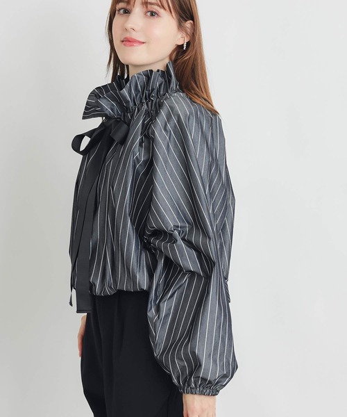 PICCIN(ピッチン)の「ピンストライプザビエルブラウス(シャツ/ブラウス・レディース・ブラック系その他/ホワイト系その他・M)」の12枚目の写真