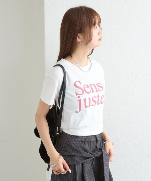 mystic(ミスティック)の「ラインストーンロゴチビT(Tシャツ/カットソー・レディース・オフホワイト/チャコールグレー・FREE)」の10枚目の写真