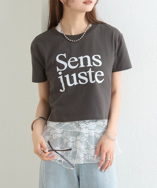 mystic(ミスティック)の「ラインストーンロゴチビT(Tシャツ/カットソー・レディース・オフホワイト/チャコールグレー・FREE)」の17枚目の写真