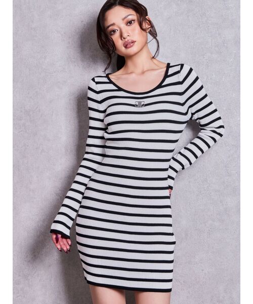 GYDA(ジェイダ)の「SymmetryGYDA プレートlong sleeveニットワンピース(ワンピース・レディース・シルバー/その他1/ブラック・FREE)」の3枚目の写真
