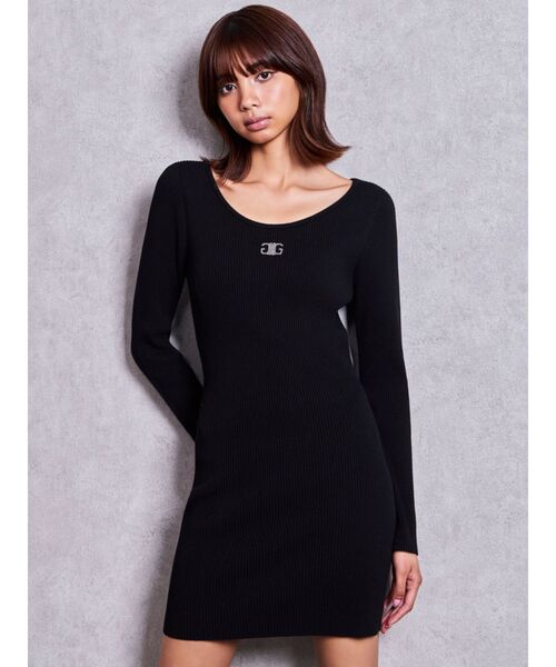 GYDA(ジェイダ)の「SymmetryGYDA プレートlong sleeveニットワンピース(ワンピース・レディース・シルバー/その他1/ブラック・FREE)」の5枚目の写真