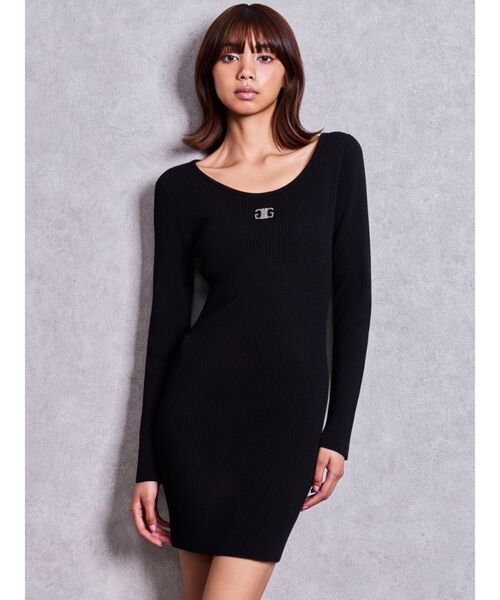 GYDA(ジェイダ)の「SymmetryGYDA プレートlong sleeveニットワンピース(ワンピース・レディース・シルバー/その他1/ブラック・FREE)」の6枚目の写真