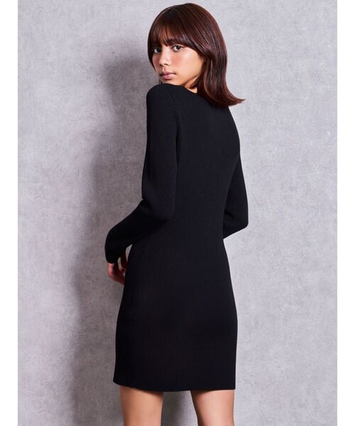 GYDA(ジェイダ)の「SymmetryGYDA プレートlong sleeveニットワンピース(ワンピース・レディース・シルバー/その他1/ブラック・FREE)」の7枚目の写真