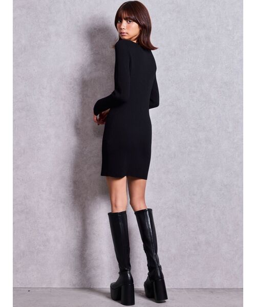 GYDA(ジェイダ)の「SymmetryGYDA プレートlong sleeveニットワンピース(ワンピース・レディース・シルバー/その他1/ブラック・FREE)」の10枚目の写真