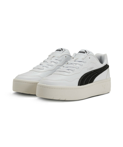 PUMA(プーマ)の「PUMA プーマ ウィメンズ コート ラリー スカイ デニム 2 スニーカー(スニーカー・レディース・ホワイト×ブラック・26.0cm/24.5cm/25.0cm/23.0cm/23.5cm/22.5cm/24.0cm/25.5cm)」の4枚目の写真