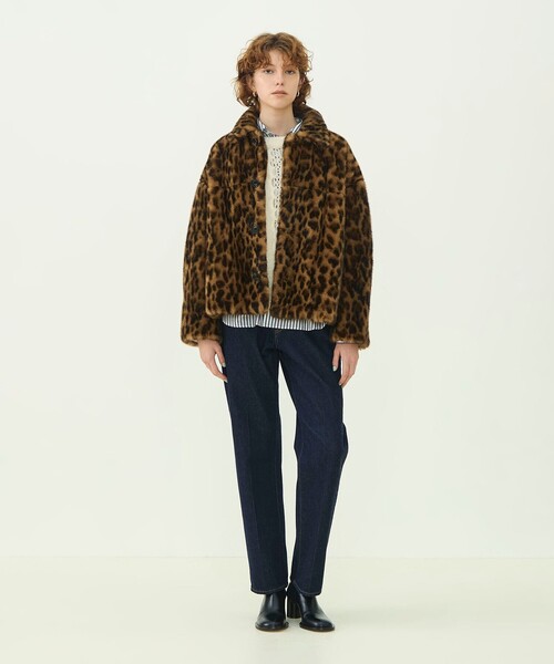 MACPHEE(マカフィー)の「レオパードエコファー ショートコート(その他アウター・レディース・ブラウン系その他・36)」の2枚目の写真
