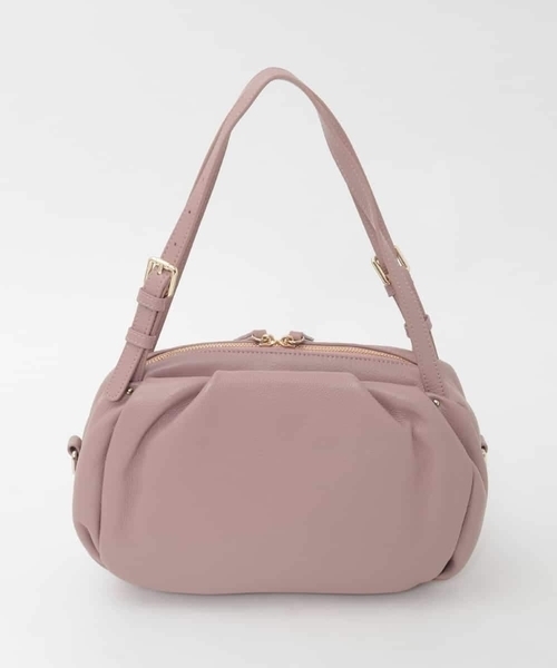 MK MICHEL KLEIN（エムケーミッシェルクラン）の「[2WAY]ベルトハンドルタックデザイントート（トートバッグ・レディース・ブラック/ピンク/オレンジ系その他・00）」の6枚目の写真