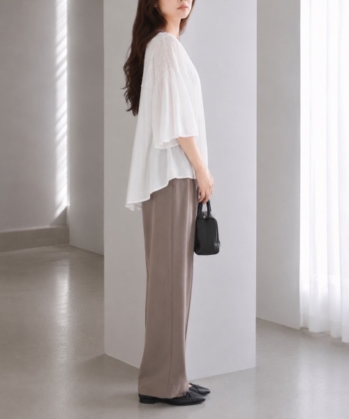 Muffiny(マフィニー)の「ボリュームスリーブブラウス【Indian Cotton】(シャツ/ブラウス・レディース・ブラック/オフホワイト/サーモンピンク/ライトブルー・MEDIUM)」の6枚目の写真