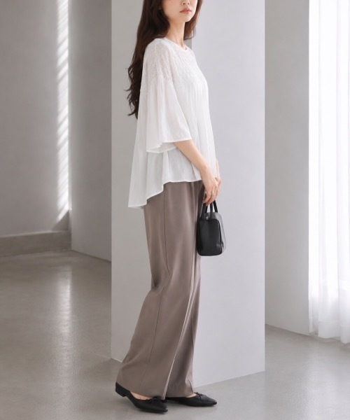 Muffiny(マフィニー)の「ボリュームスリーブブラウス【Indian Cotton】(シャツ/ブラウス・レディース・ブラック/オフホワイト/サーモンピンク/ライトブルー・MEDIUM)」の10枚目の写真