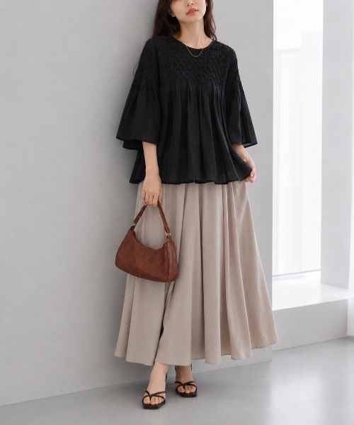 Muffiny(マフィニー)の「ボリュームスリーブブラウス【Indian Cotton】(シャツ/ブラウス・レディース・ブラック/オフホワイト/サーモンピンク/ライトブルー・MEDIUM)」の19枚目の写真