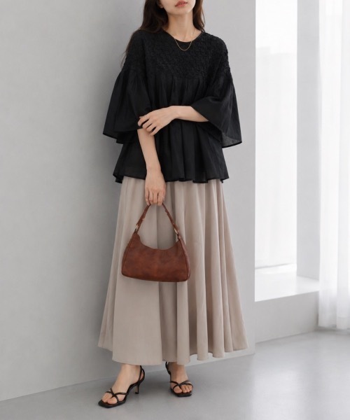 Muffiny(マフィニー)の「ボリュームスリーブブラウス【Indian Cotton】(シャツ/ブラウス・レディース・ブラック/オフホワイト/サーモンピンク/ライトブルー・MEDIUM)」の20枚目の写真