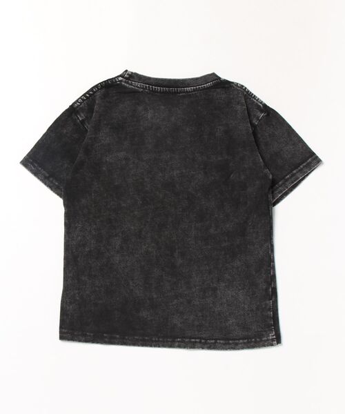 Leyline(レイライン)の「【Leyline】Stone wash kids tee / 親子リンク 親子お揃い ヴィンテージライク ウォッシュ加工 オーバーサイズ ワンポイントロゴTシャツ(Tシャツ/カットソー・キッズ・ブラック・110/130/150)」の3枚目の写真
