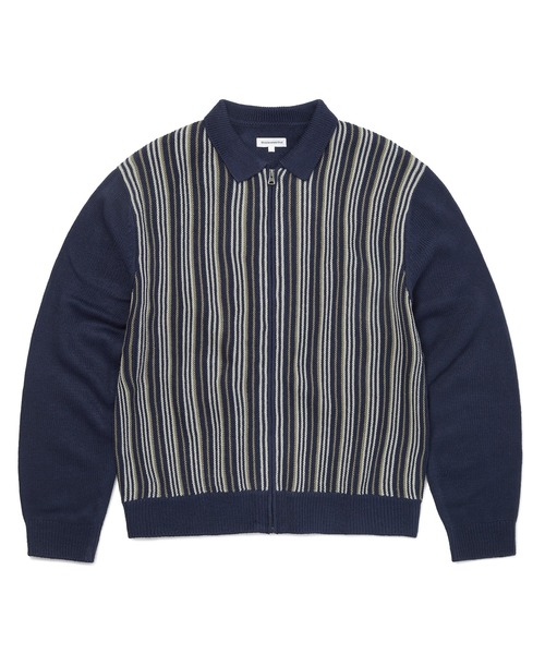 thisisneverthat(ディスイズネバーザット)の「Striped Knit Zip Cardigan(カーディガン/ボレロ・メンズ・オリーブ/ブラウン/ネイビー・S/XL/L/M)」の3枚目の写真