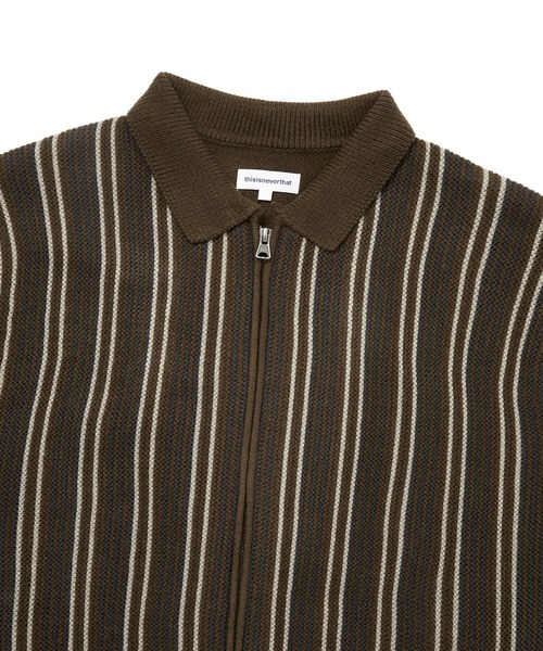 thisisneverthat(ディスイズネバーザット)の「Striped Knit Zip Cardigan(カーディガン/ボレロ・メンズ・オリーブ/ブラウン/ネイビー・S/XL/L/M)」の4枚目の写真