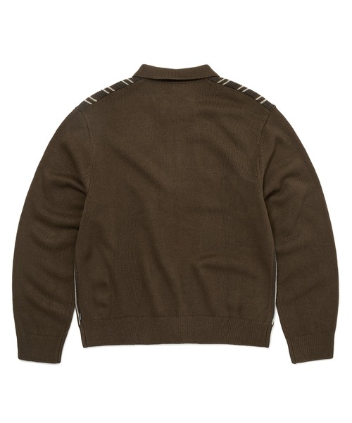 thisisneverthat(ディスイズネバーザット)の「Striped Knit Zip Cardigan(カーディガン/ボレロ・メンズ・オリーブ/ブラウン/ネイビー・S/XL/L/M)」の5枚目の写真