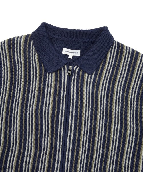 thisisneverthat(ディスイズネバーザット)の「Striped Knit Zip Cardigan(カーディガン/ボレロ・メンズ・オリーブ/ブラウン/ネイビー・S/XL/L/M)」の8枚目の写真