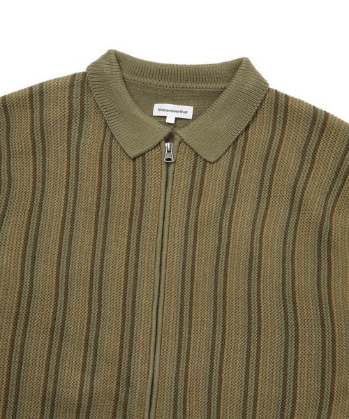thisisneverthat(ディスイズネバーザット)の「Striped Knit Zip Cardigan(カーディガン/ボレロ・メンズ・オリーブ/ブラウン/ネイビー・S/XL/L/M)」の6枚目の写真