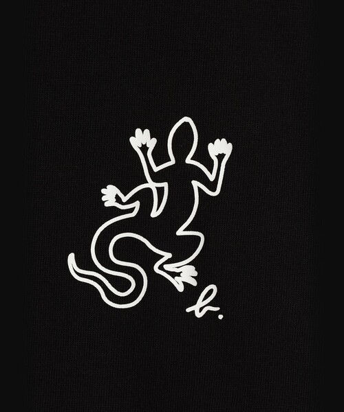 agnes b.(アニエスベー)の「メンズ アイコニック プリント コットン 長袖 Tシャツ "Lezard"(Tシャツ/カットソー・メンズ・ブラック・1/2/3)」の5枚目の写真