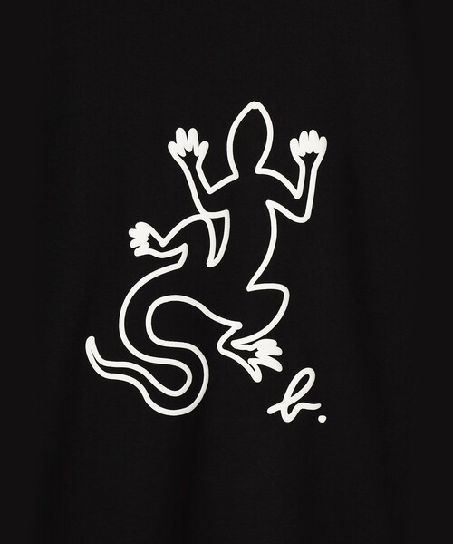 agnes b.(アニエスベー)の「メンズ アイコニック プリント コットン 長袖 Tシャツ "Lezard"(Tシャツ/カットソー・メンズ・ブラック・1/2/3)」の6枚目の写真