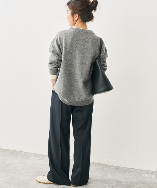 Spick & Span(スピックアンドスパン)の「レイヤード風Vネックプルオーバー(ニット/セーター・レディース・グレー/ベージュ系その他・FREE)」の11枚目の写真