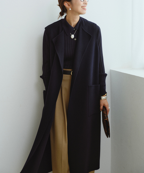 VERMEIL par iena（ヴェルメイユパーイエナ）の「Multi-Way ウールリバーコート（その他アウター・レディース・ベージュ/ネイビー・36/38）」の10枚目の写真