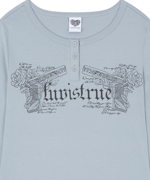 LUVISTRUE(ラヴイズトゥルー)の「RL DOUBLE GUN LONG SLEEVE(GRAY)(Tシャツ/カットソー・レディース・その他・FREE)」の5枚目の写真