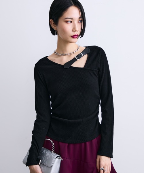 MONOe(モノエ)の「ベルト付きアシメリブトップス(Tシャツ/カットソー・レディース・ホワイト・FREE)」の15枚目の写真
