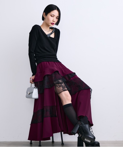 MONOe(モノエ)の「ベルト付きアシメリブトップス(Tシャツ/カットソー・レディース・ホワイト・FREE)」の13枚目の写真