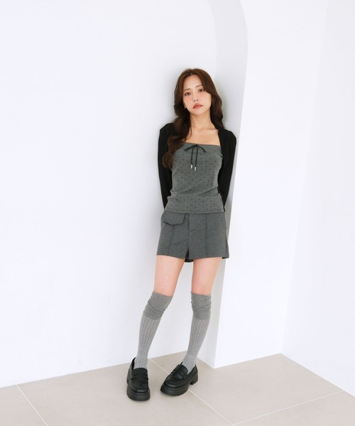 3.3 Field Trip (3.3フィールドトリップ)の「3.3 Field Trip/ボレロデザインアソートトップス(ドット・ボーダー)(Tシャツ/カットソー・レディース・ブラック/ネイビー/ブラウン・FREE)」の8枚目の写真