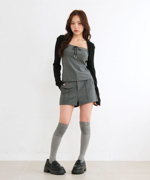 3.3 Field Trip (3.3フィールドトリップ)の「3.3 Field Trip/ボレロデザインアソートトップス(ドット・ボーダー)(Tシャツ/カットソー・レディース・ブラック/ネイビー/ブラウン・FREE)」の12枚目の写真