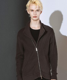 【NO ID.】High Neck Riders Knit Zip Cardigan / ハイネック ライダース ニット ジップ カーディガン