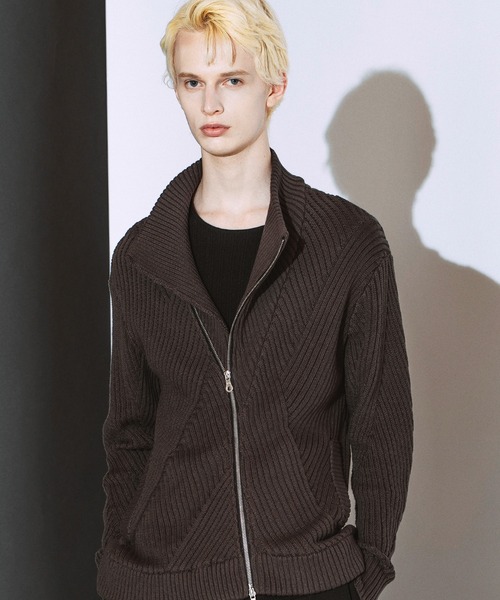 NO ID.(ノーアイディ)の「【NO ID.】High Neck Riders Knit Zip Cardigan / ハイネック ライダース ニット ジップ カーディガン(カーディガン/ボレロ・メンズ・その他23/グレー/ブラック・ONE)」の20枚目の写真