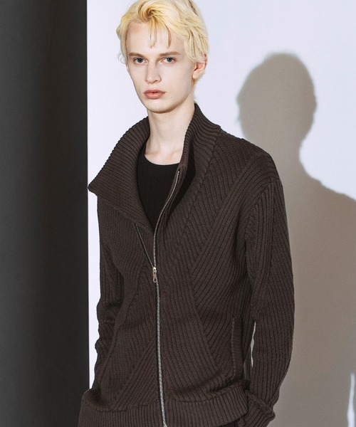 NO ID.(ノーアイディ)の「【NO ID.】High Neck Riders Knit Zip Cardigan / ハイネック ライダース ニット ジップ カーディガン(カーディガン/ボレロ・メンズ・その他23/グレー/ブラック・ONE)」の21枚目の写真