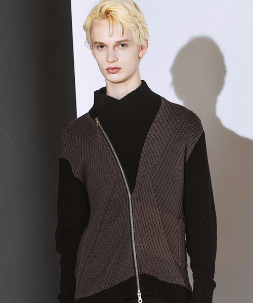 NO ID.(ノーアイディ)の「【NO ID.】High Neck Riders Knit Zip Cardigan / ハイネック ライダース ニット ジップ カーディガン(カーディガン/ボレロ・メンズ・その他23/グレー/ブラック・ONE)」の22枚目の写真