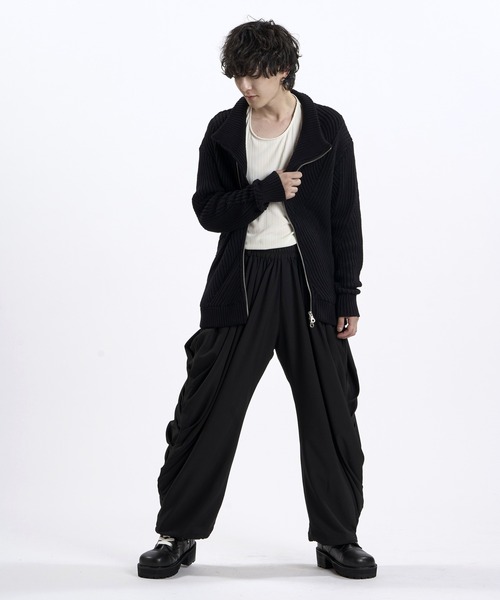 NO ID.(ノーアイディ)の「【NO ID.】High Neck Riders Knit Zip Cardigan / ハイネック ライダース ニット ジップ カーディガン(カーディガン/ボレロ・メンズ・その他23/グレー/ブラック・ONE)」の5枚目の写真