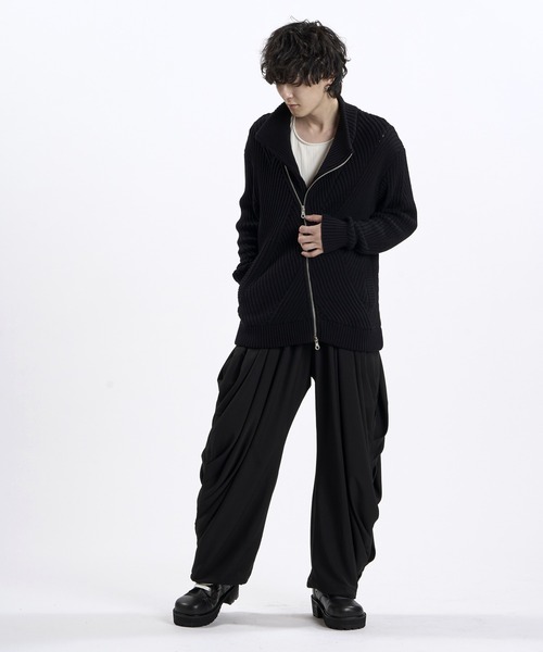NO ID.(ノーアイディ)の「【NO ID.】High Neck Riders Knit Zip Cardigan / ハイネック ライダース ニット ジップ カーディガン(カーディガン/ボレロ・メンズ・その他23/グレー/ブラック・ONE)」の6枚目の写真