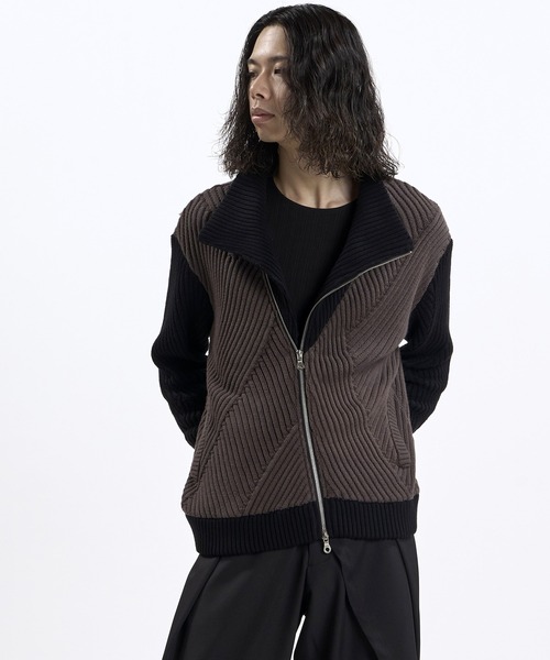 NO ID.(ノーアイディ)の「【NO ID.】High Neck Riders Knit Zip Cardigan / ハイネック ライダース ニット ジップ カーディガン(カーディガン/ボレロ・メンズ・その他23/グレー/ブラック・ONE)」の10枚目の写真