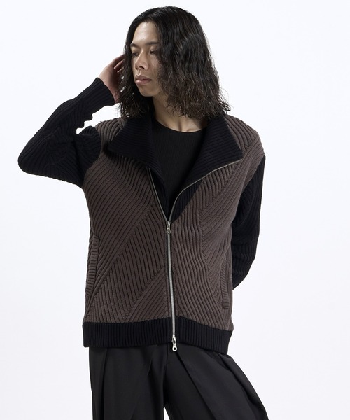 NO ID.(ノーアイディ)の「【NO ID.】High Neck Riders Knit Zip Cardigan / ハイネック ライダース ニット ジップ カーディガン(カーディガン/ボレロ・メンズ・その他23/グレー/ブラック・ONE)」の11枚目の写真