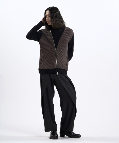 NO ID.(ノーアイディ)の「【NO ID.】High Neck Riders Knit Zip Cardigan / ハイネック ライダース ニット ジップ カーディガン(カーディガン/ボレロ・メンズ・その他23/グレー/ブラック・ONE)」の12枚目の写真