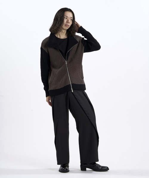 NO ID.(ノーアイディ)の「【NO ID.】High Neck Riders Knit Zip Cardigan / ハイネック ライダース ニット ジップ カーディガン(カーディガン/ボレロ・メンズ・その他23/グレー/ブラック・ONE)」の14枚目の写真