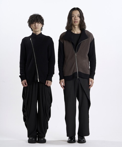 NO ID.(ノーアイディ)の「【NO ID.】High Neck Riders Knit Zip Cardigan / ハイネック ライダース ニット ジップ カーディガン(カーディガン/ボレロ・メンズ・その他23/グレー/ブラック・ONE)」の16枚目の写真
