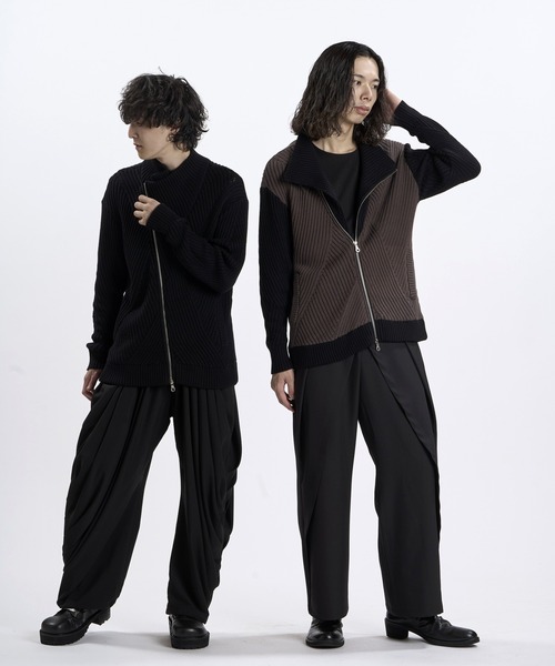 NO ID.(ノーアイディ)の「【NO ID.】High Neck Riders Knit Zip Cardigan / ハイネック ライダース ニット ジップ カーディガン(カーディガン/ボレロ・メンズ・その他23/グレー/ブラック・ONE)」の17枚目の写真