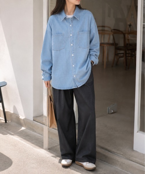 Mku Ekta(ムクエクタ)の「デニムシャツ(シャツ/ブラウス・レディース・ダークブルー/ブルー・L/M)」の15枚目の写真