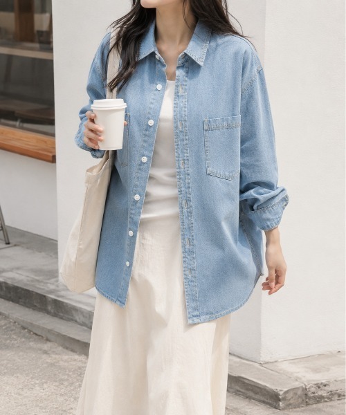 Mku Ekta(ムクエクタ)の「デニムシャツ(シャツ/ブラウス・レディース・ダークブルー/ブルー・L/M)」の18枚目の写真