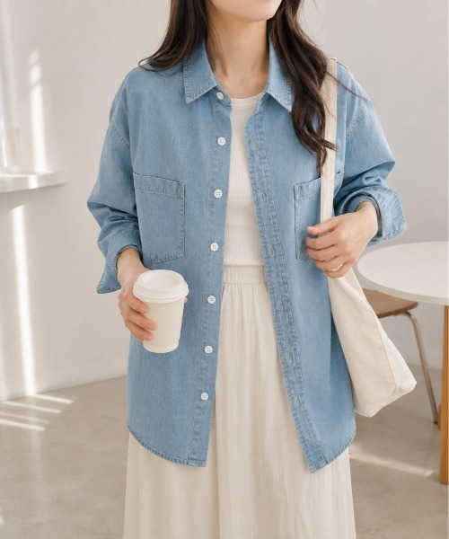 Mku Ekta(ムクエクタ)の「デニムシャツ(シャツ/ブラウス・レディース・ダークブルー/ブルー・L/M)」の17枚目の写真