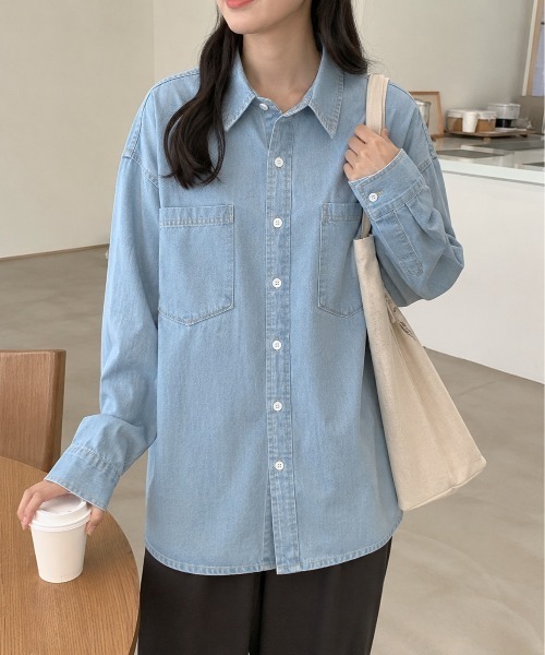 Mku Ekta(ムクエクタ)の「デニムシャツ(シャツ/ブラウス・レディース・ダークブルー/ブルー・L/M)」の11枚目の写真